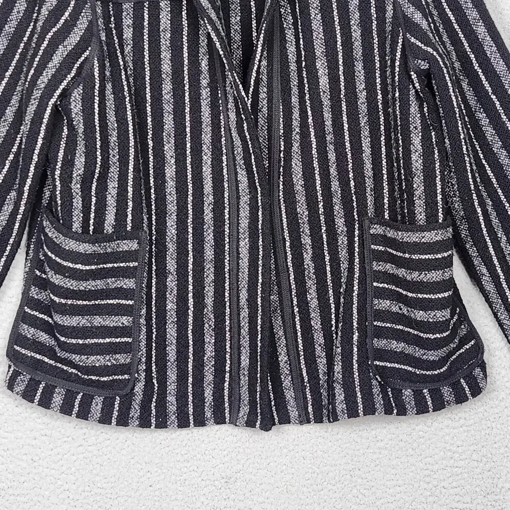 GAP Blazer Womens XL Black Wool Blend Hook and Eye Closure Pockets Academia